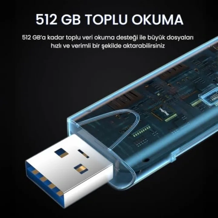 Type-C ve USB 2.0 SD-MicroSD TF Kart Okuyucu