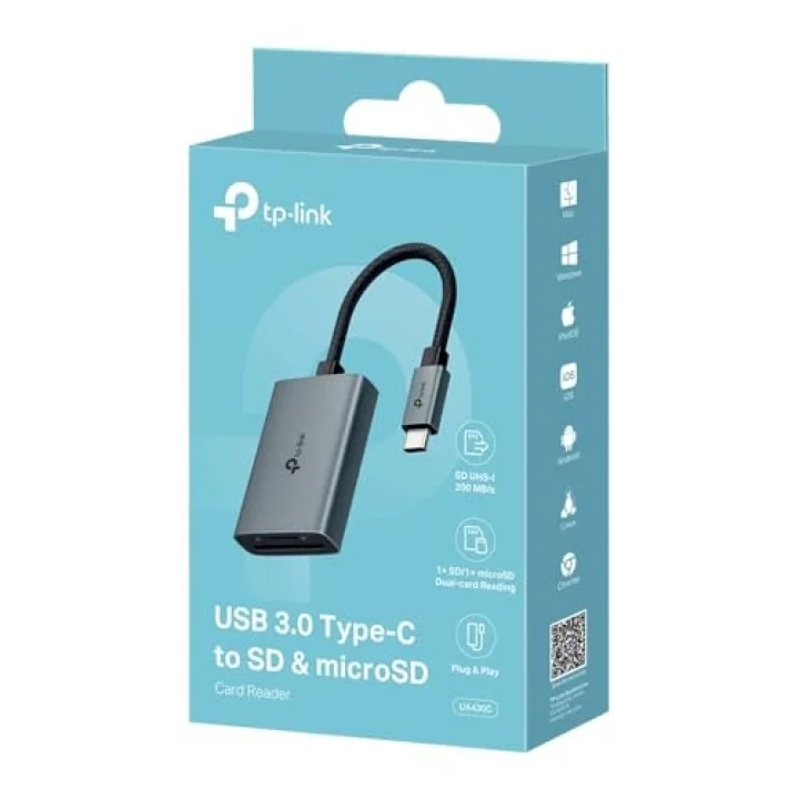 UA430C; USB 3.0 Type-C ile SD & microSD 3.0 Kart Okuyucu