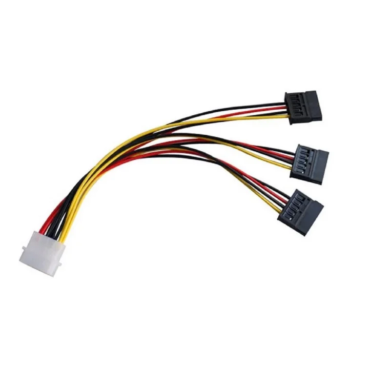 Üçlü 3 Port ide Molex Sata Power Hdd 4 pin Güç Kablosu 5101