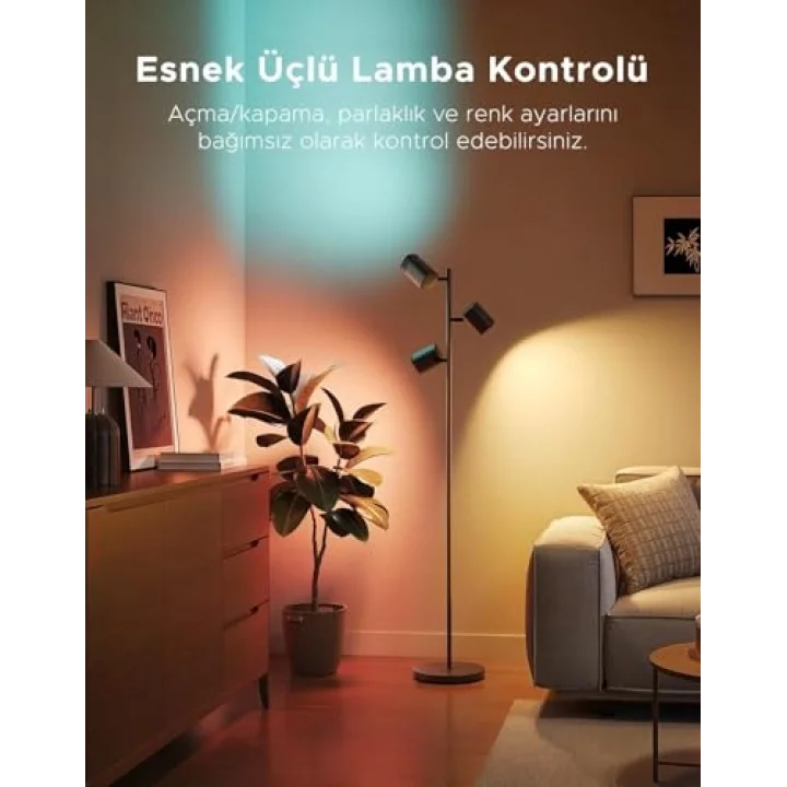 Üçlü Spot Aydınlatma Matter Destekli, 1500 Lümen Akıllı Köşe Lambası