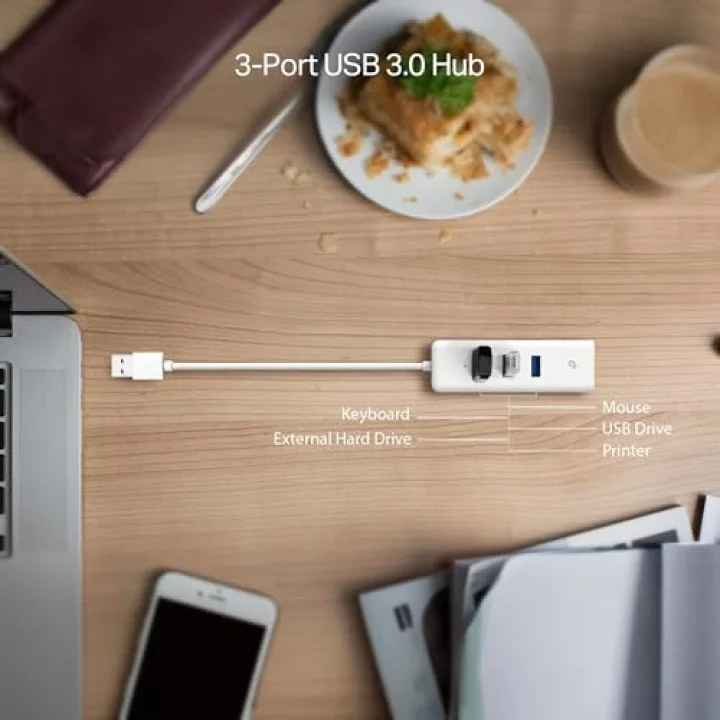 UE330 USB Ethernet Adaptörü (USB 3.0 Ethernet Hub RJ45 Ağ LAN ile Apple Macbook Surface Pro XPS, Ultrabook, Chromebook, PC, Mac ve diğerleri için)