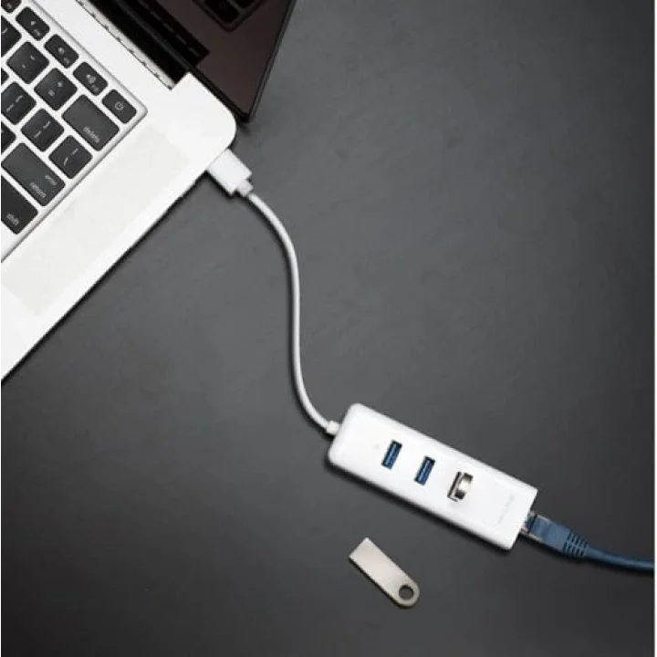 UE330 USB Ethernet Adaptörü (USB 3.0 Ethernet Hub RJ45 Ağ LAN ile Apple Macbook Surface Pro XPS, Ultrabook, Chromebook, PC, Mac ve diğerleri için)