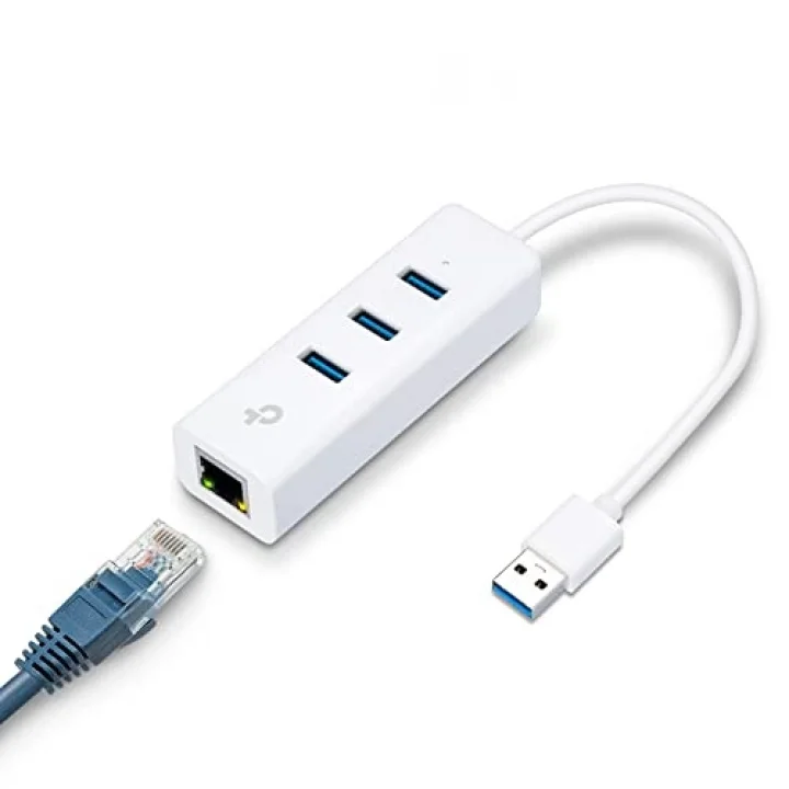 UE330 USB Ethernet Adaptörü (USB 3.0 Ethernet Hub RJ45 Ağ LAN ile Apple Macbook Surface Pro XPS, Ultrabook, Chromebook, PC, Mac ve diğerleri için)