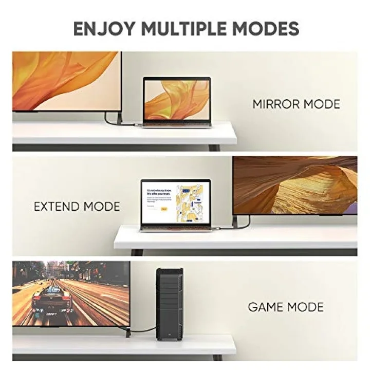 Ugreen 8K 60Hz 4K 144Hz v1.4 DisplayPort Görüntü ve Ses Aktarım Kablosu 1 Metre