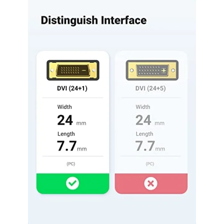 Ugreen HDMI DVI 1080P Çift Yönlü Görüntü Aktarma Kablosu, 1 Metre