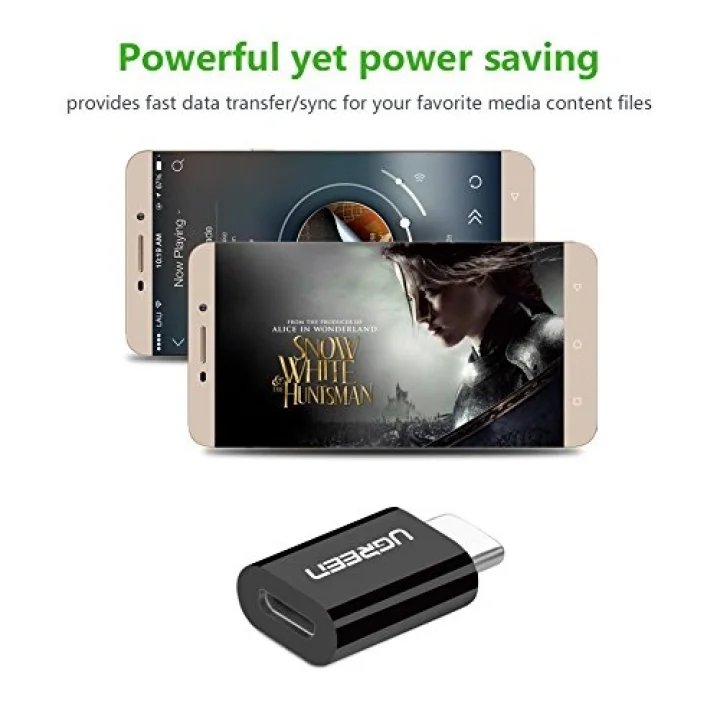 Ugreen Micro USB to Type-C Dönüştürücü Adaptörü, Siyah