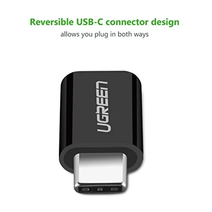 Ugreen Micro USB to Type-C Dönüştürücü Adaptörü, Siyah