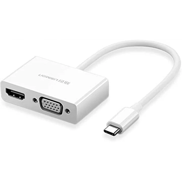 Ugreen Type-C to HDMI-VGA Dönüştürücü Adaptör Beyaz