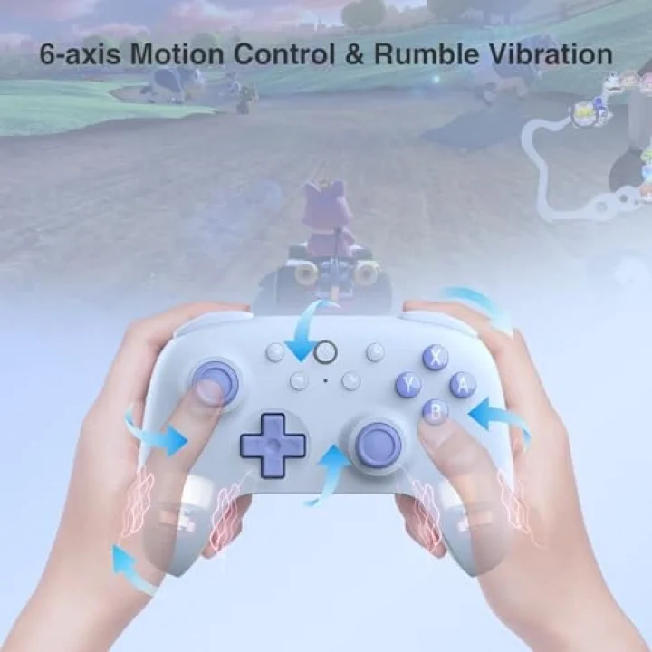 Ultimate 2C Bluetooth Controller for Switch 2, Switch/OLED/Lite, Hall Effect Joysticks, Non-linear Digital Triggers, Remappable L4/R4 Bumpers, 6-axis Motion, Rumble Vibration (Blue)