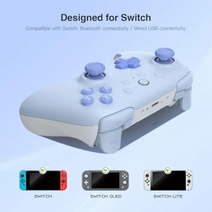 Ultimate 2C Bluetooth Controller for Switch 2, Switch/OLED/Lite, Hall Effect Joysticks, Non-linear Digital Triggers, Remappable L4/R4 Bumpers, 6-axis Motion, Rumble Vibration (Blue)