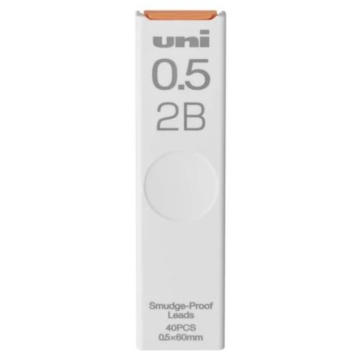 uni Smudge-Proof Leads Refill for Mechanical Pencil | 0.5mm | 2B | 40pcs