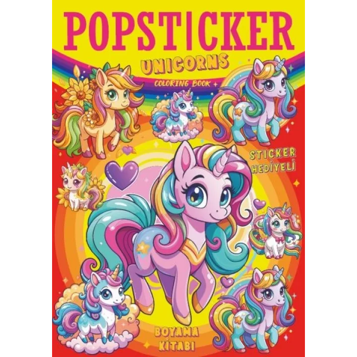 Unicorns Boyama Kitabı Popsticker
