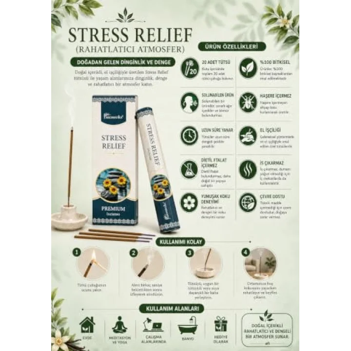 Unicuslife Aromatika Stres Relief Çubuk Tütsü (20 Adet)
