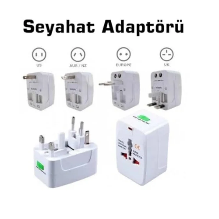 Universal Çoklu Priz Çevirici Dönüştürücü Seyahat Adaptörü, 150+ Ülke (AL-IN-ONE)