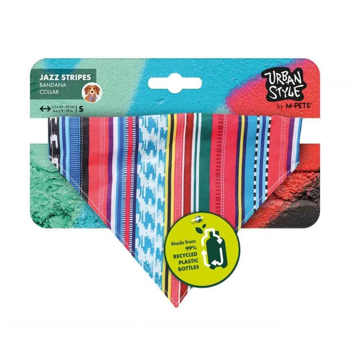 URBAN STYLE JAZZ STRIPES BANDANA COLLAR (S)