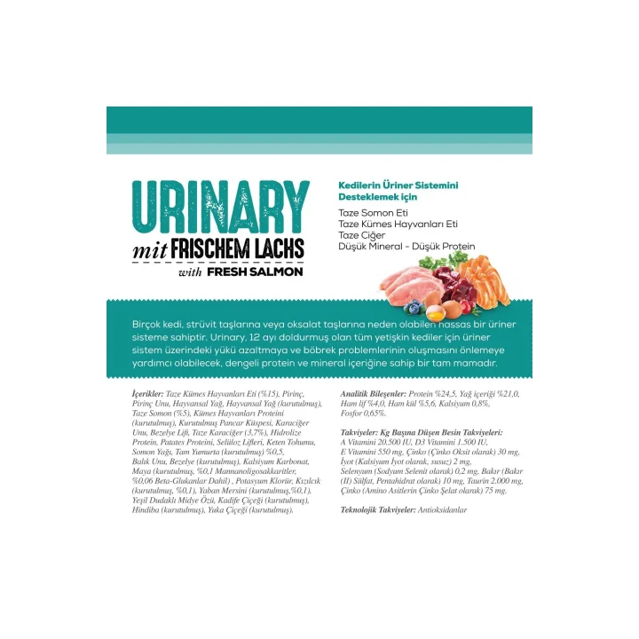 Urinary Somonlu Yetişkin Kedi Maması 2 Kg