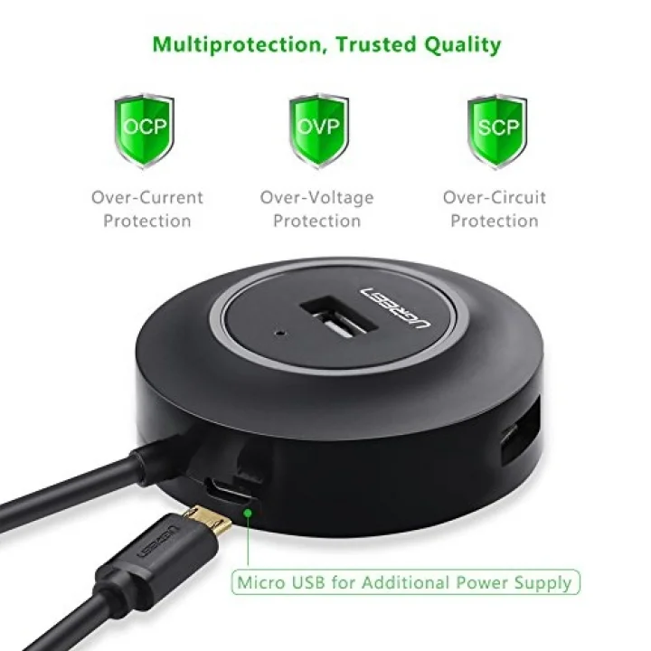 USB 2.0 4 Portlu Hub Çoklayıcı, Siyah