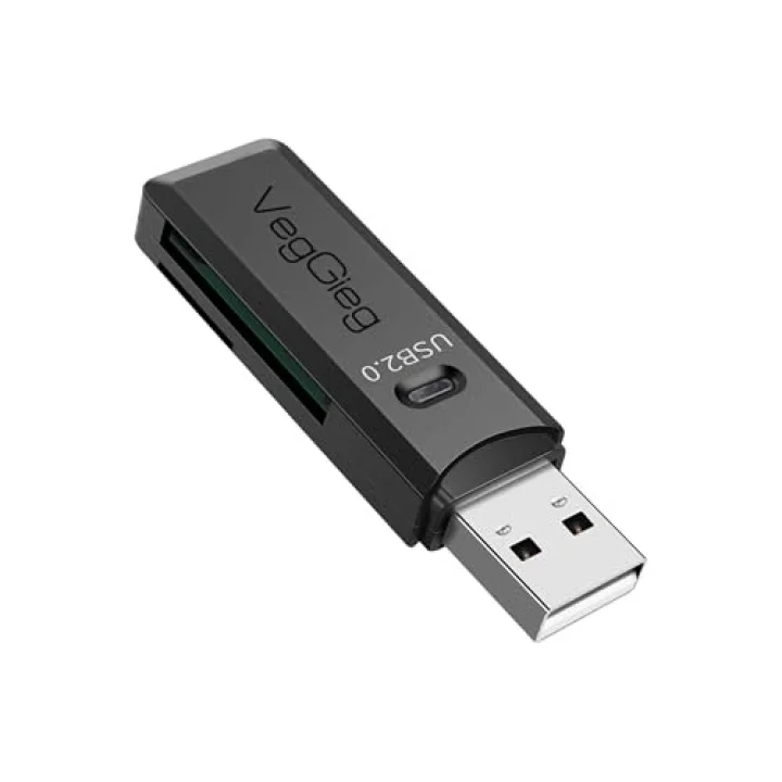 USB 2.0 SD ve Micro SD Hafıza Kart Okuyucu Siyah