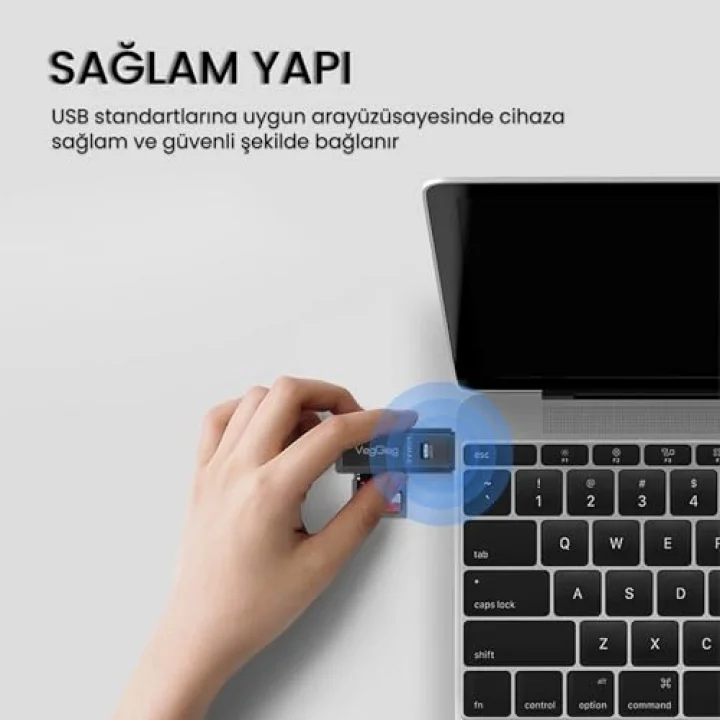 USB 2.0 SD ve Micro SD Hafıza Kart Okuyucu Siyah