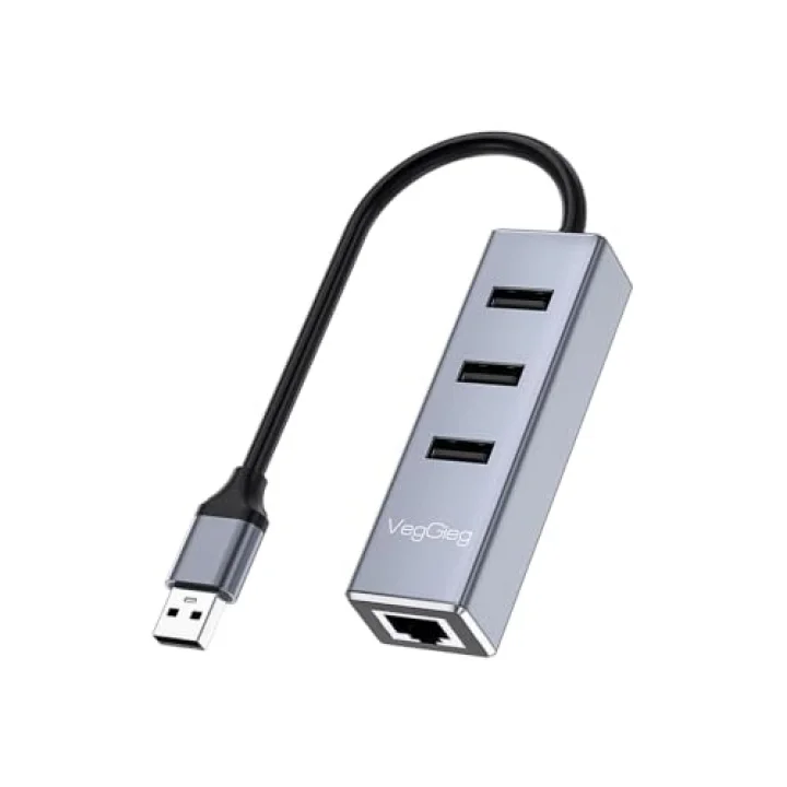 USB 2.0 to 100Mbps Ethernet Çevirici ve 3 Portlu USB Hub Çoklayıcı