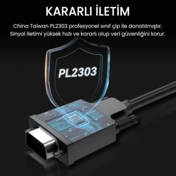 USB 2.0 to RS232 DB9 PL2303 Chip Dönüştürücü Adaptör Kablo 1.5 Metre