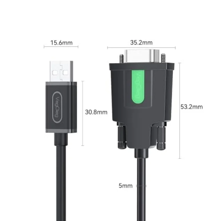 USB 2.0 to RS232 DB9 PL2303 Chip Dönüştürücü Adaptör Kablo 1.5 Metre