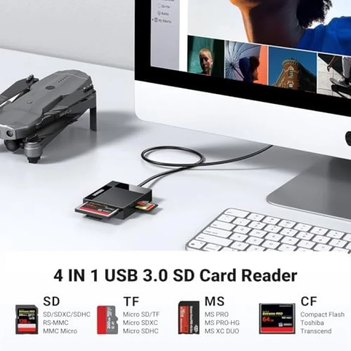 USB 3.0 4ü 1 Arada Kart Okuyucu, Siyah