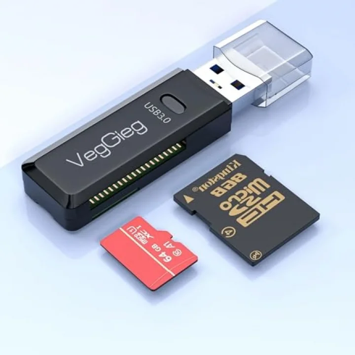 USB 3.0 SD ve Micro SD Hafıza Kart Okuyucu Siyah