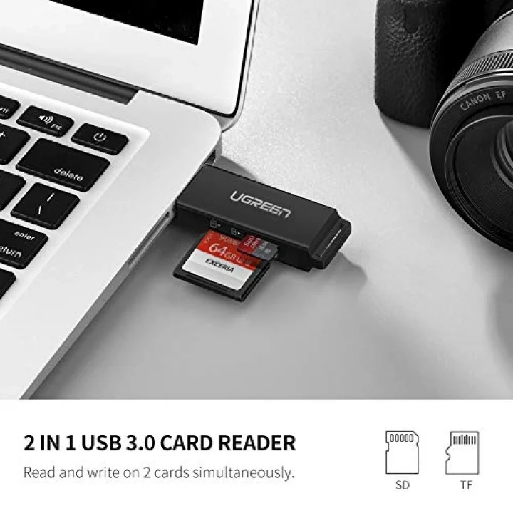 USB 3.0 SD ve Micro SD Kart Okuyucu, Siyah