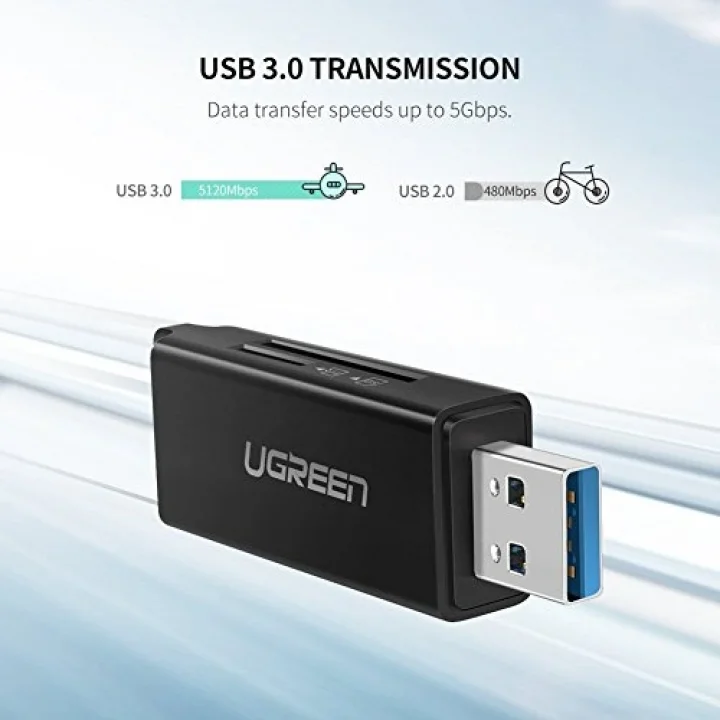 USB 3.0 SD ve Micro SD Kart Okuyucu, Siyah