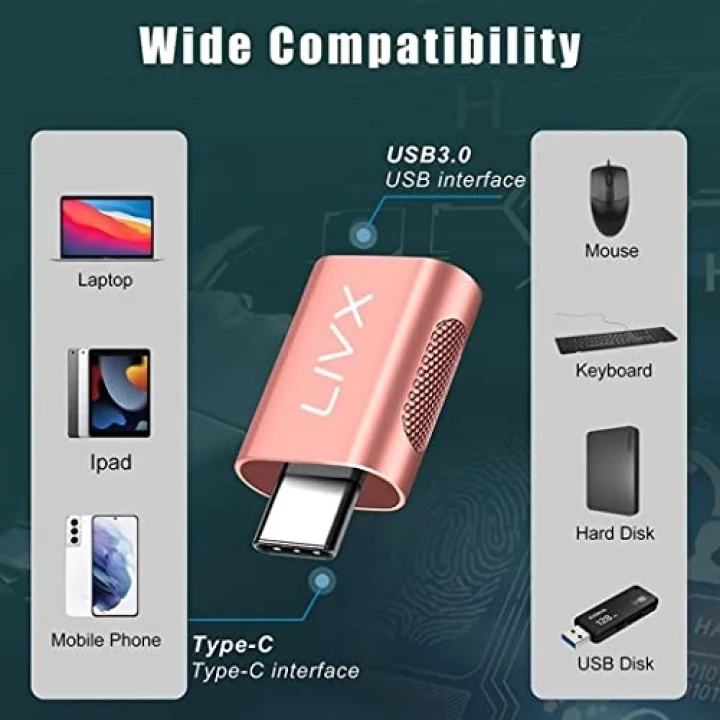 USB 3.0 To Type-C Çevirici Dönüştürücü OTG Adaptör Rose Gold OTGRG
