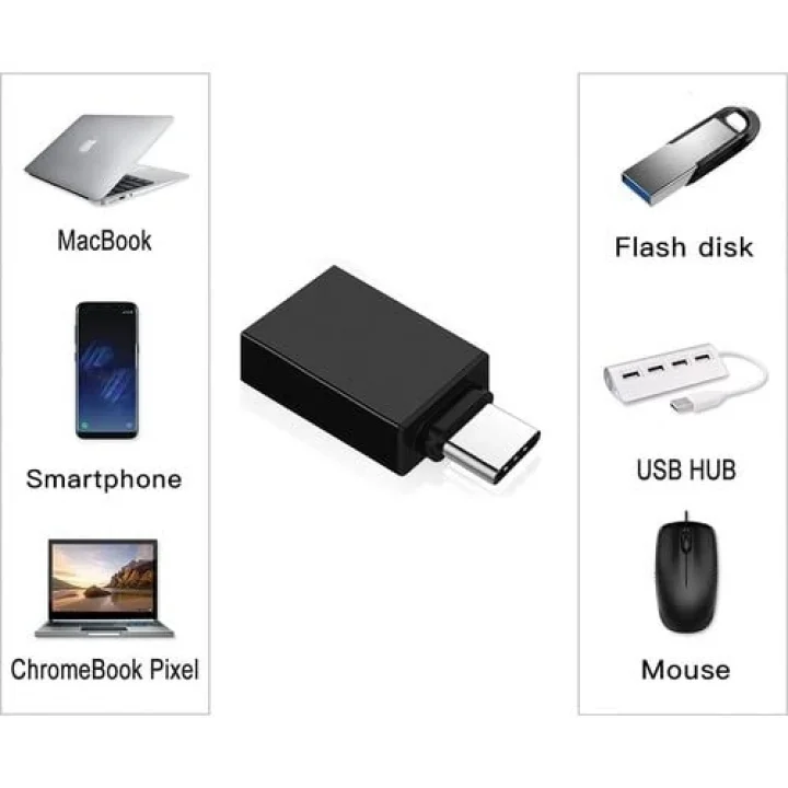 USB 3.0 to Type-C OTG Adaptör Dönüştürücü - 3 Farklı Model (Siyah)