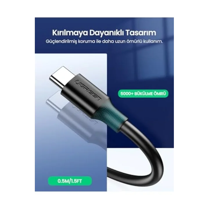 USB 3.0 Type-C Data ve Şarj Kablosu 50 cm