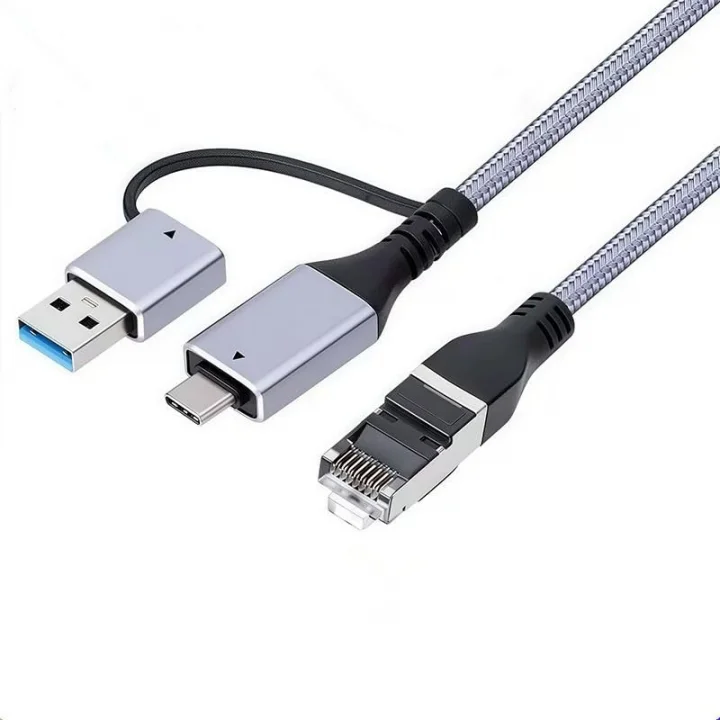 USB 3.0 & Type-C Gigabit Ethernet Adaptörü 1000 Mbps RJ45 Kablolu İnternet Dönüştürücü USB-A USB-C Uyumlu Laptop Tablet PC İçin Yüksek Hızlı Ağ Adaptörü | ZR1159