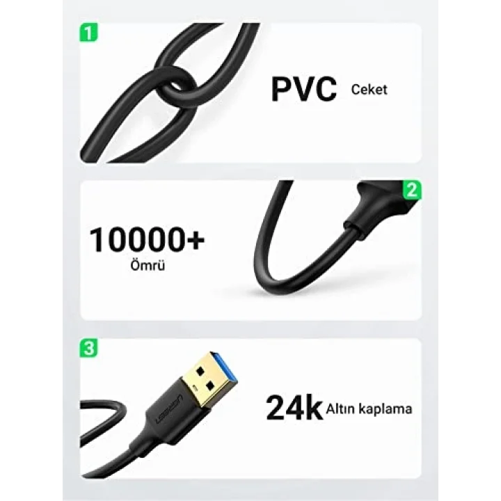 USB 3.0 USB to USB Data Kablosu, 1 Metre