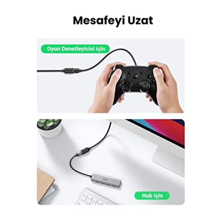 USB 3.0 Uzatma Kablosu, 2 Metre, Siyah | Web Kamerası, Gamepad, USB Klavye, Fare, Flash Sürücü, Sabit Disk, VR, Xbox ile Uyumlu Yüksek Hızlı Veri Aktarımı