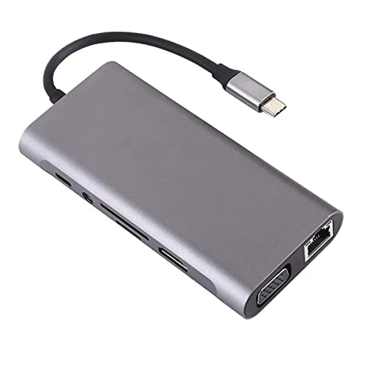 USB 3.1 Type-C – 11in1 4xUSB 3.0+HDMI+VGA+USB 3.1 Type-C + RJ45 Ethernet+ SD/Micro Sd Kart Çevirici Adaptör CDG-CNV49