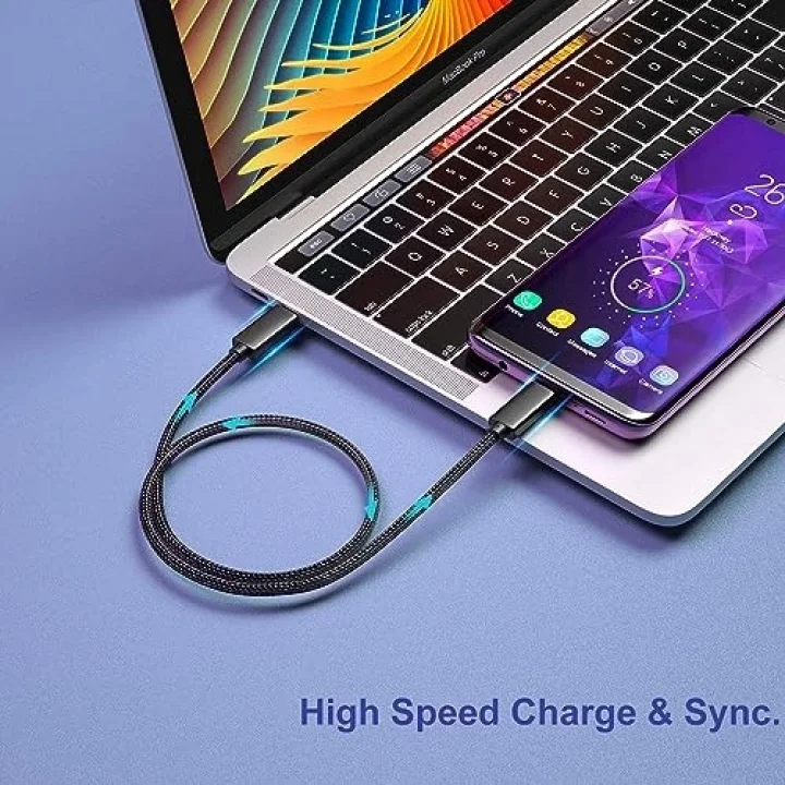 USB 3.1 Type-C 3A Hızlı Şarj ve Data Kablosu - Dayanıklı Tasarım, 5 Gbps Veri Aktarımı