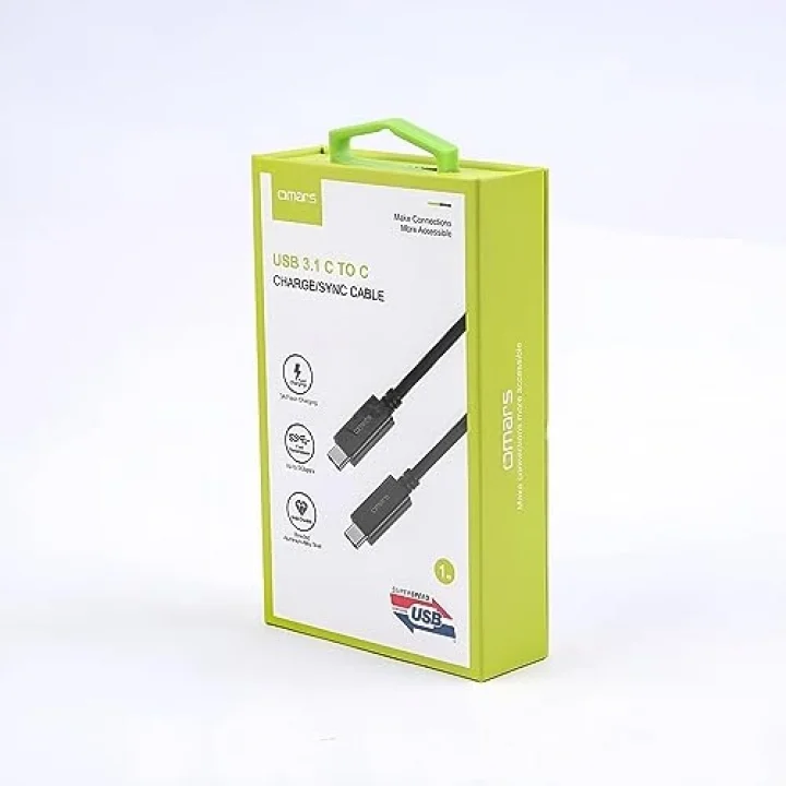 USB 3.1 Type-C 3A Hızlı Şarj ve Data Kablosu - Dayanıklı Tasarım, 5 Gbps Veri Aktarımı