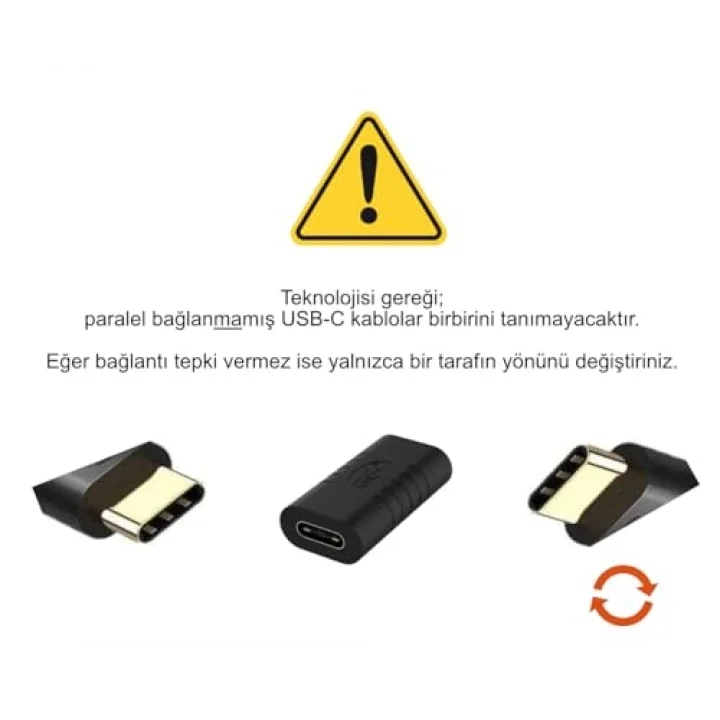 USB 3.1 Type C Dişi Dişi Adaptör Çevirici Şarj ve Data Uzatma