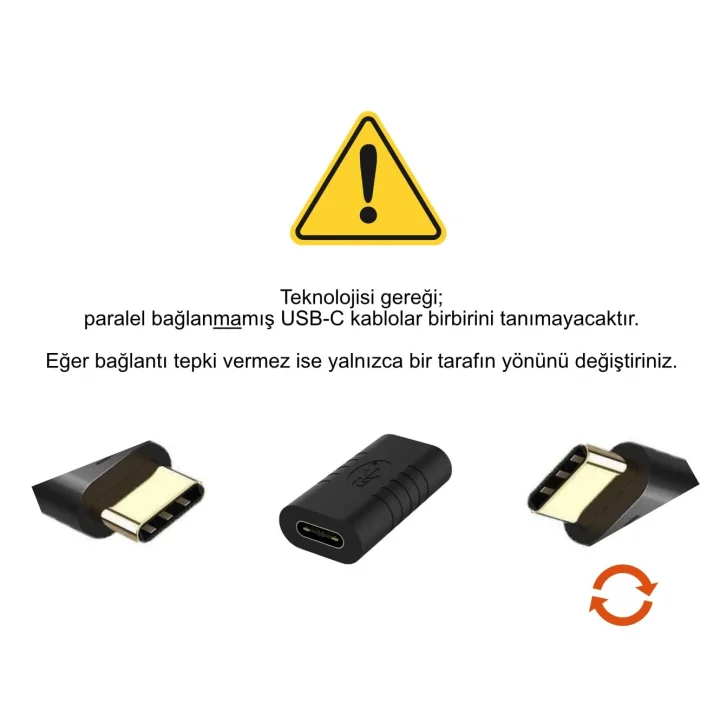 USB 3.1 Type C Dişi Dişi Adaptör Çevirici Şarj ve Data Uzatma