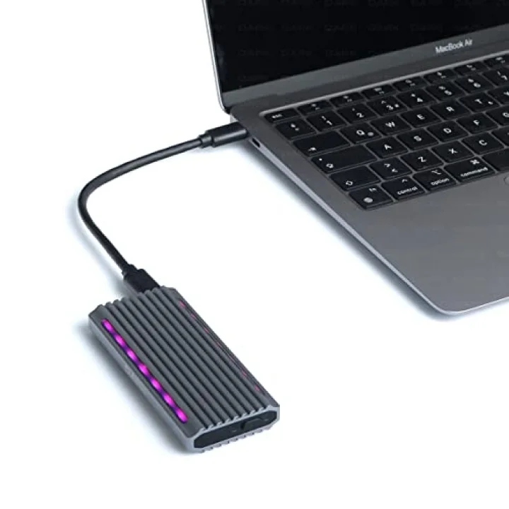 USB 3.2 Gen2 Type C - M.2 NVMe & SATA SSD RGB LEDLİ Disk Kutusu (DK-AC-DSEM5)
