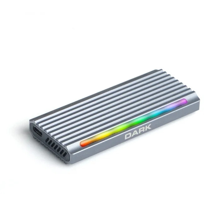 USB 3.2 Gen2 Type C - M.2 NVMe & SATA SSD RGB LEDLİ Disk Kutusu (DK-AC-DSEM5)