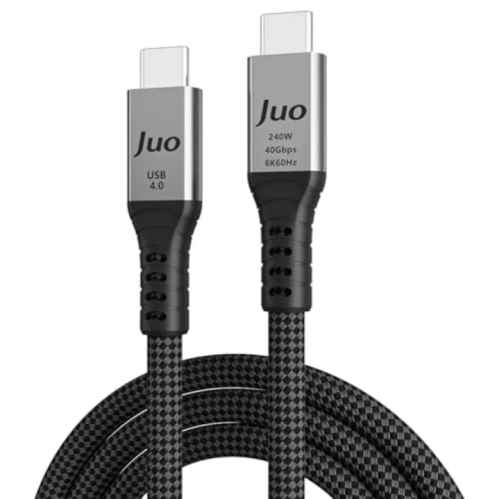 USB 4.0 240W 40Gbps Thunderbolt 4 8K 60Hz USB-C Görüntü Aktarım ve Type-C Hızlı Şarj ve Data Kablosu 1 Metre