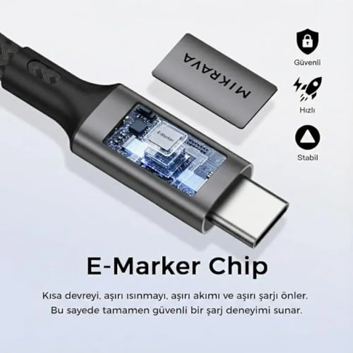 USB 4.0 40GBPS USB C Veri Kablosu, 240W USB C Şarj Kablosu, 8K@60hz 4K@240Hz 2K@360Hz Thunderbolt 4 Görüntü Kablosu, MacBook, Monitör, Docking İstasyonu, iPhone ile Uyumlu - 1 Metre