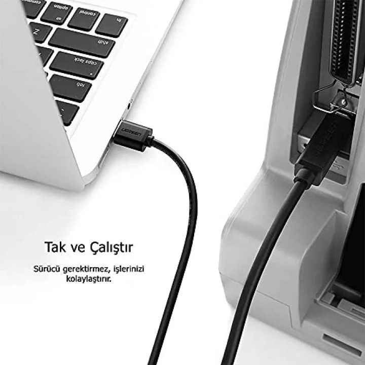 USB-A 3.0 & USB-B 3.0 Yazıcı Kablosu, 1 Metre, Siyah