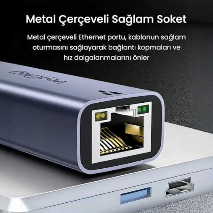 USB-A ve Type-C 2.5G Gigabit Ethernet Dönüştürücü Adaptör
