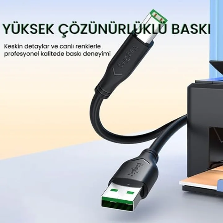 USB B Printer Tarayıcı Yazıcı Data Kablosu 5 Metre
