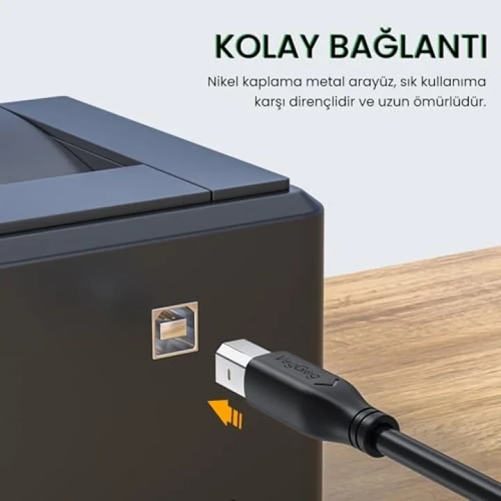 USB B Printer Tarayıcı Yazıcı Data Kablosu 5 Metre