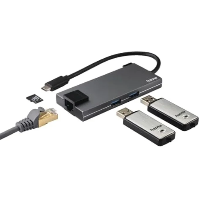 USB-C 3.1 Adaptör,2xUSB-A,1xUSB-C,1xHDMI,1xEtherne